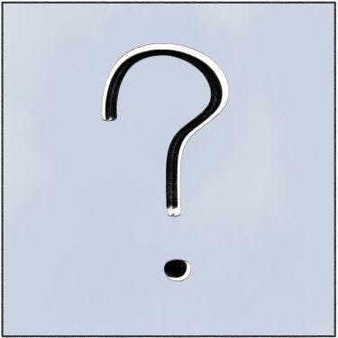 a drawing of a question mark for frequently asked questions